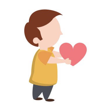 Sevimli çocuk karikatür izole Vektör illüstrasyon