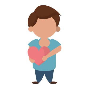 Sevimli çocuk karikatür izole Vektör illüstrasyon