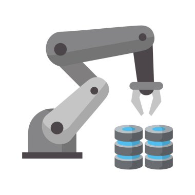 Diskler teknolojisi Vektör illüstrasyon ile hidrolik kol