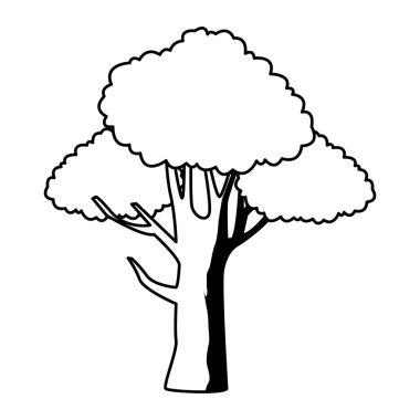 yapraklı ve siyah beyaz ağaç simgesi