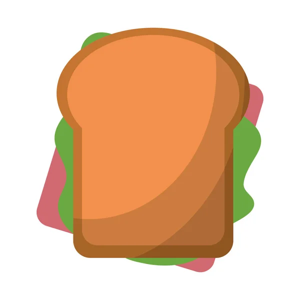 Sandwich snack topview nourriture isolée Illustration vectorielle — Image vectorielle