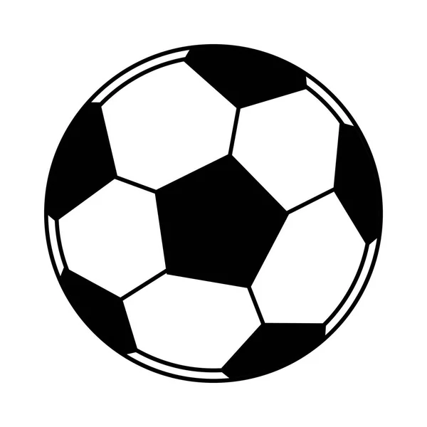 Voetbal ballon pictogram cartoon geïsoleerd zwart-wit — Stockvector