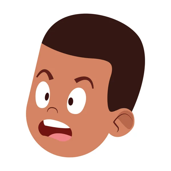 Boy with surprised face avatar — Stock Vector
