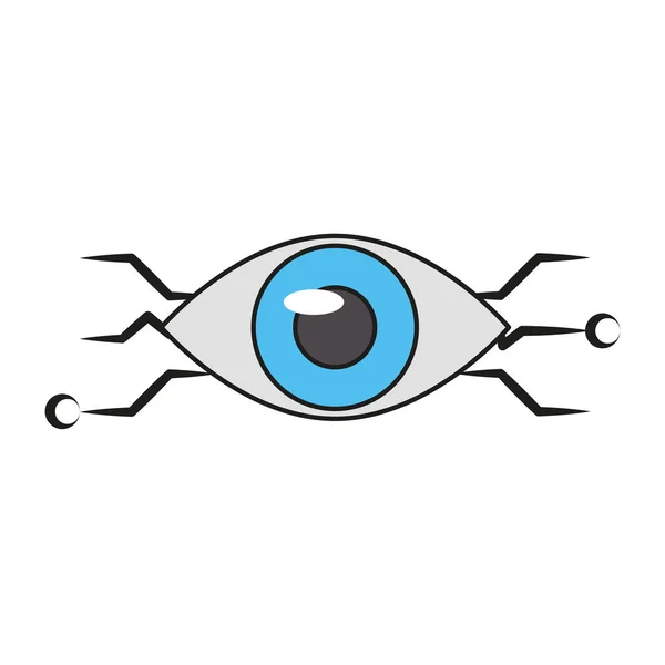 Bionic eye technology symbol — Stock Vector