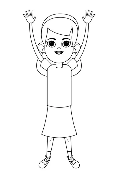 Niño pequeño personaje de dibujos animados avatar blanco y negro — Vector de stock