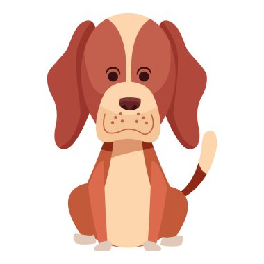 sevimli köpek oturan simge karikatür