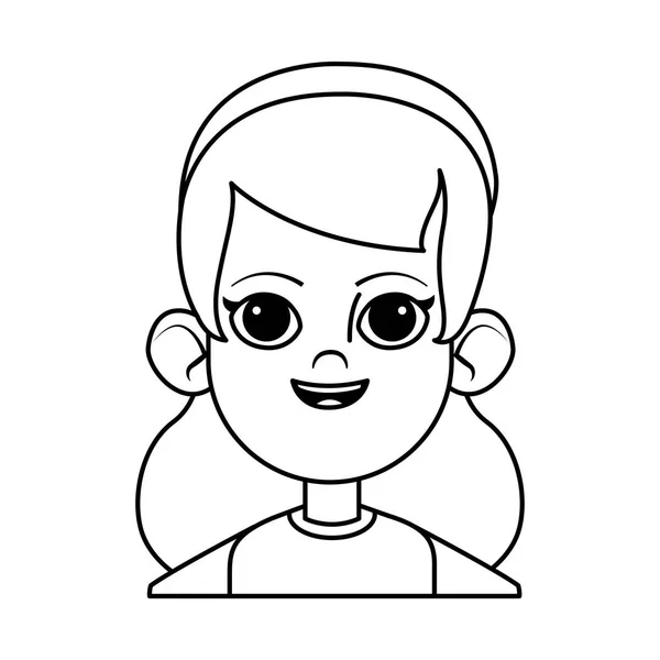Küçük çocuk avatar profil resmi siyah beyaz — Stok Vektör