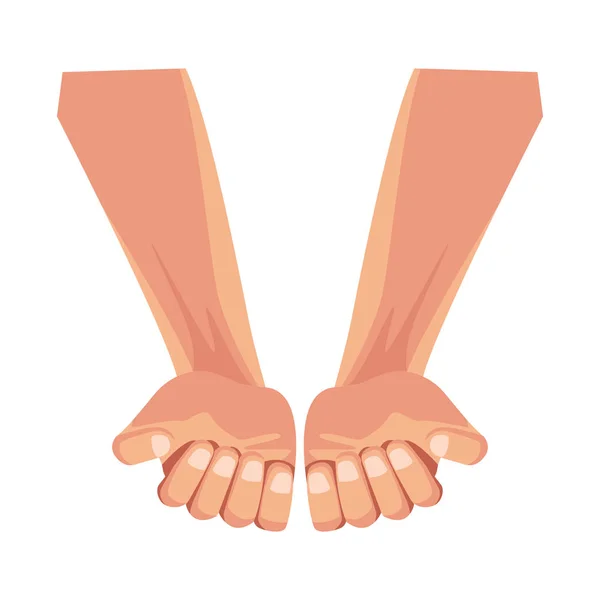 Händerna handflatan upp och stängd knytnäve — Stock vektor