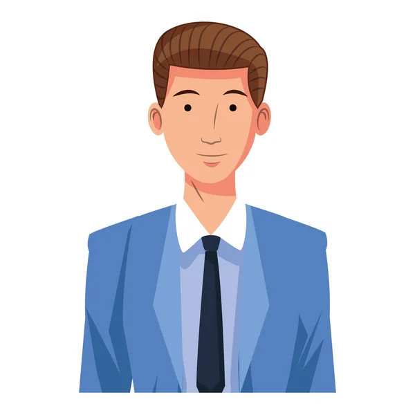 Empresário avatar desenho animado personagem imagem de perfil — Vetor de Stock