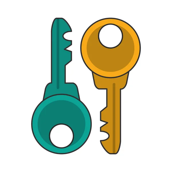 Símbolo de chaves de segurança isolado — Vetor de Stock