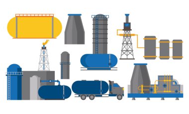 Petrol endüstrisi simgeleri kümesi