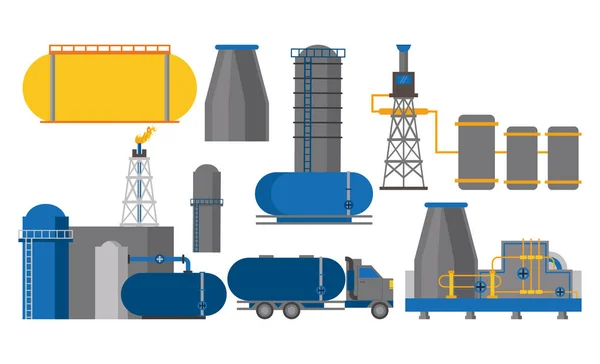 Serie di icone dell'industria petrolifera — Vettoriale Stock