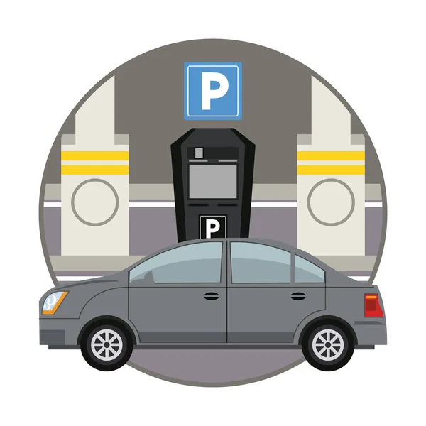 Круглый значок зоны парковки — стоковый вектор
