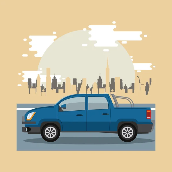 Coche en la ciudad — Vector de stock