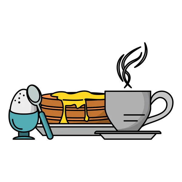朝食の朝の食べ物漫画 — ストックベクタ