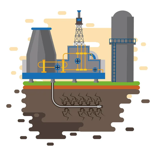 Проектирование нефтяной промышленности и машин — стоковый вектор