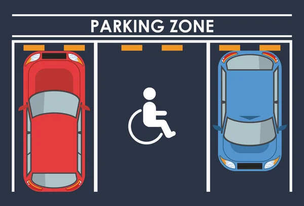 Parking zone TopView — Stockvector