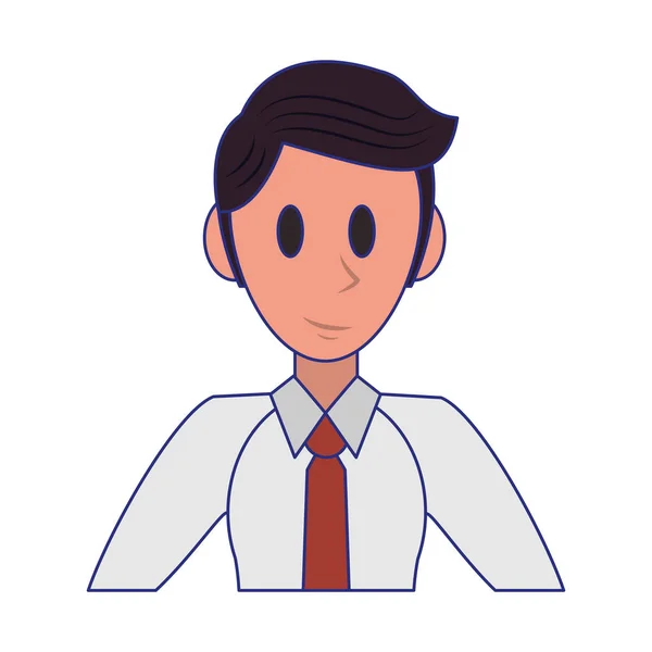 Ejecutivo hombre de negocios personaje dibujos animados líneas azules — Vector de stock