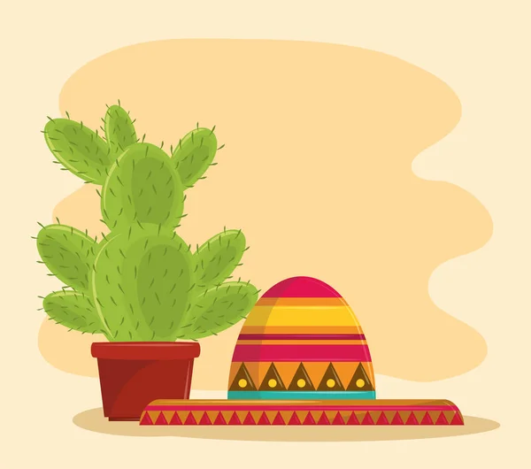 Meksyk i kaktusy soczysty pot — Wektor stockowy