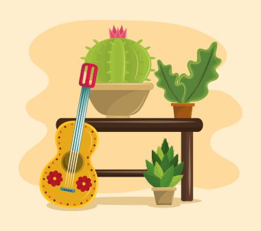 Meksika ve kaktüs sulu pot