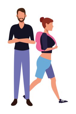 çift ​​karikatür aşk