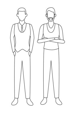 rahat insanlar karikatür siyah ve beyaz