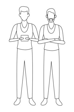 rahat insanlar karikatür siyah ve beyaz