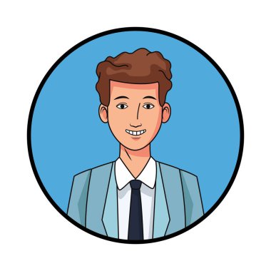 işadamı avatar çizgi film karakter profil resmi