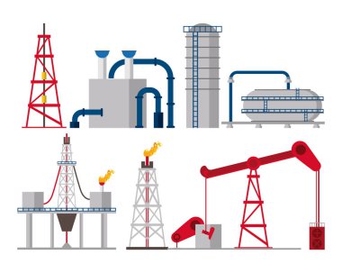 Petrol endüstrisi simgeleri kümesi