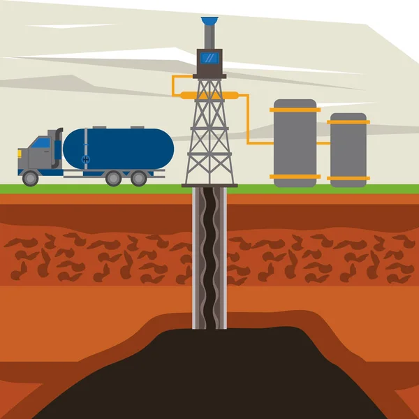 石油工业和机械 — 图库矢量图片