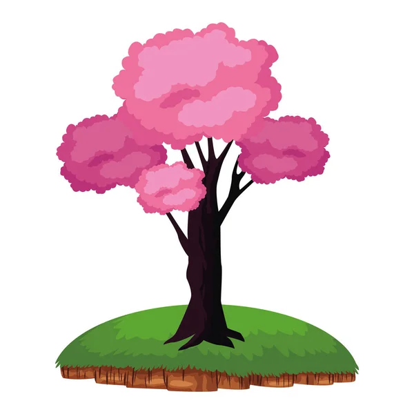 Ícono de árbol frondoso y colorido — Vector de stock