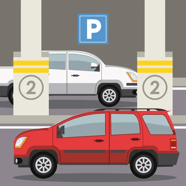 Auto parkeerzone — Stockvector