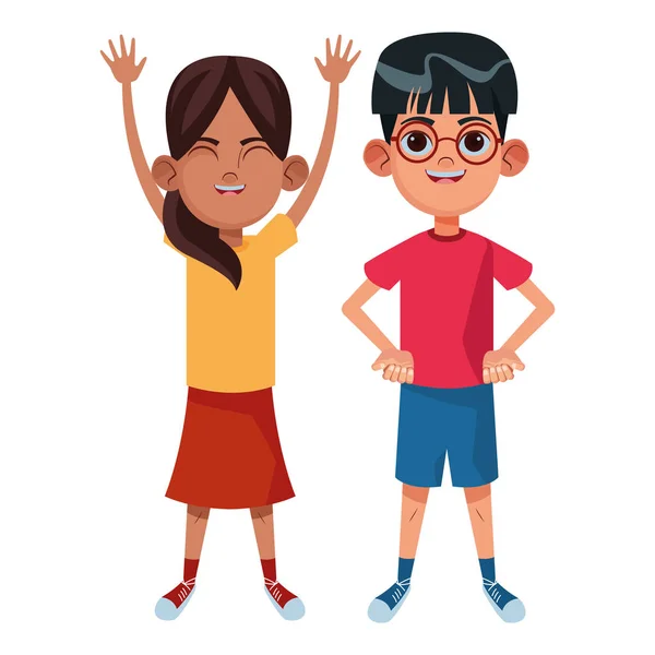 Fiatal gyerekek avatar karton karakter — Stock Vector