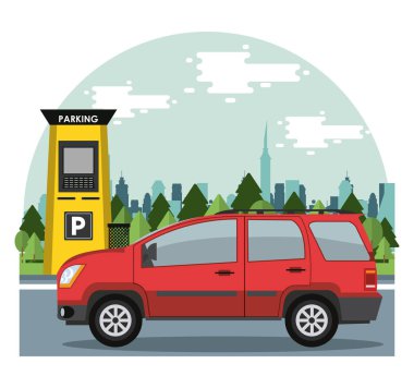 Oto park bölgesi yuvarlak simgesi