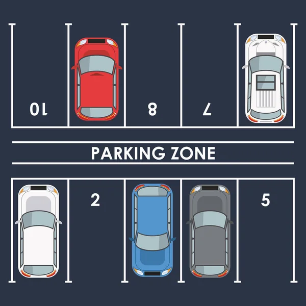 Zona de estacionamento vista superior — Vetor de Stock