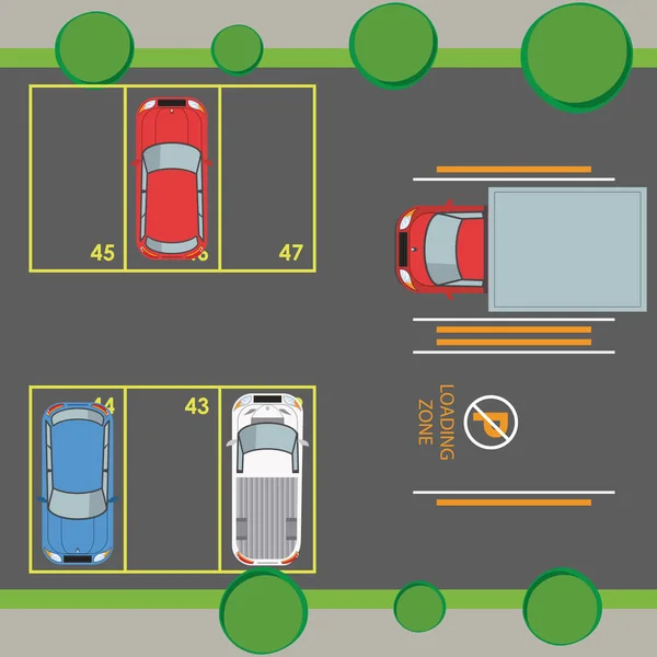 Zona de estacionamento vista superior — Vetor de Stock