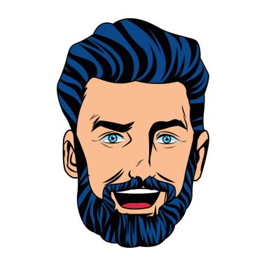 Pop art yakışıklı adam izole gülümseyen