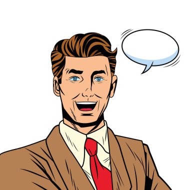 Pop art işadamı konuşma balonu