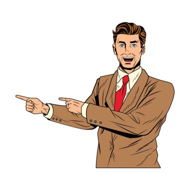 Takım elbiseli pop sanat işadamı izole