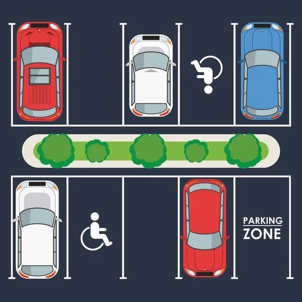 Parking zone TopView — Stockvector