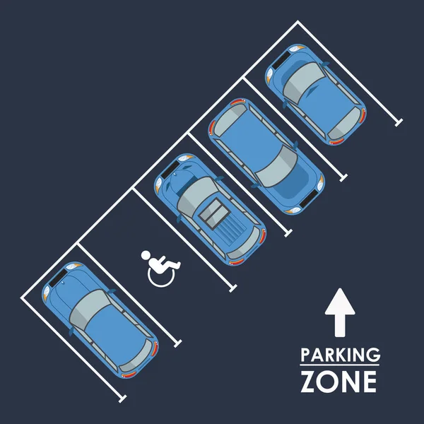 Parking zone TopView — Stockvector