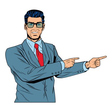 Takım elbiseli pop sanat işadamı izole