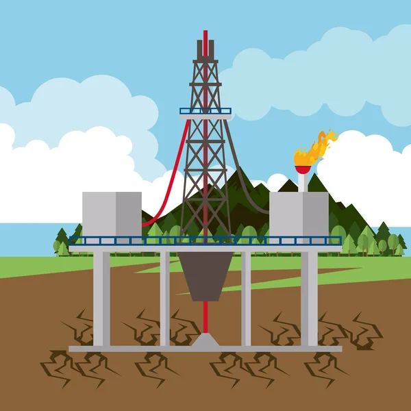 Значок круглого нефтяного насоса — стоковый вектор