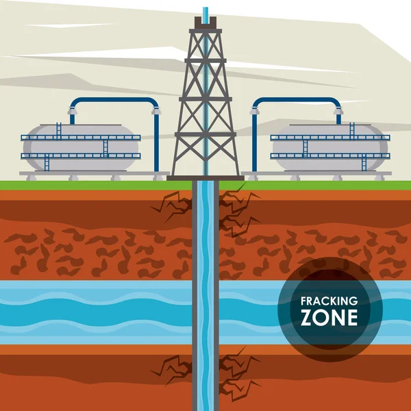压裂区石油工业 — 图库矢量图片