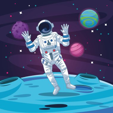 Galakside astronot karikatür
