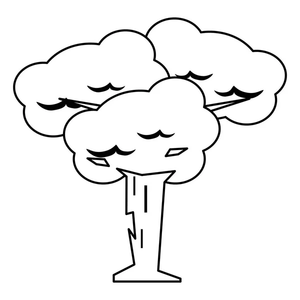 Мультфильм дерево видеоигр изолированный символ в черно-белом — стоковый вектор