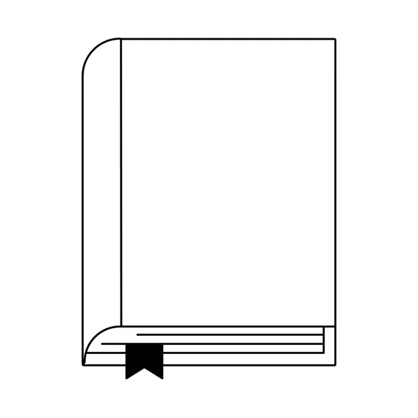 Livre éducation symbole dessin animé noir et blanc — Image vectorielle