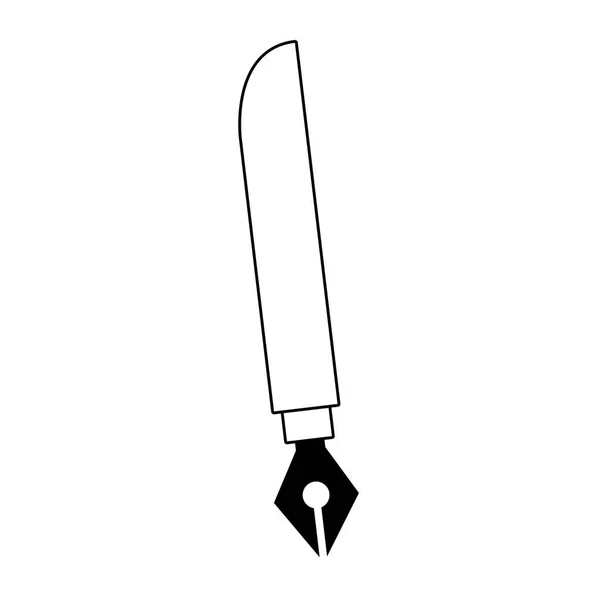 Penn verktygs symbol tecknad svart och vit — Stock vektor