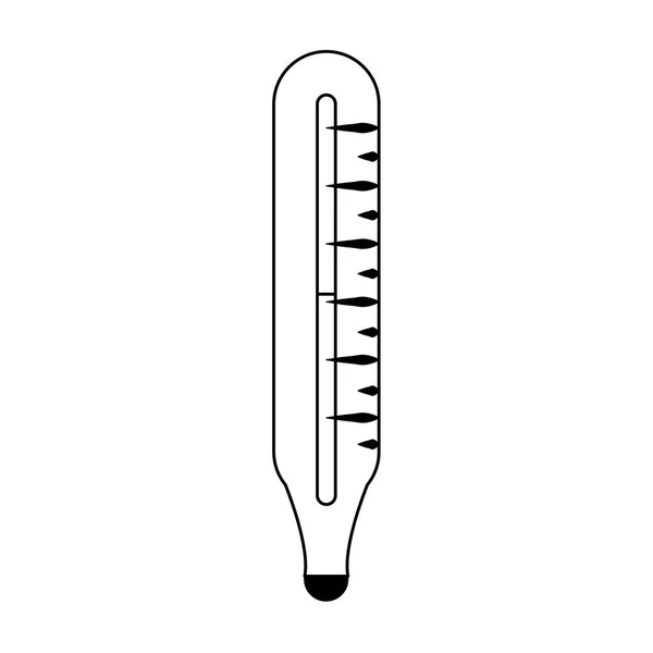 Το ιατρικό σύμβολο του θερμόμετρου απομονώνεται σε μαύρο και άσπρο — Διανυσματικό Αρχείο