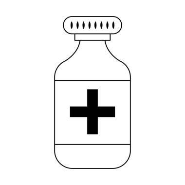 İlaç şişesi sembolü siyah beyaz izole